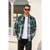 image:imageCOOFANDY Mens Flannel Shirt Jackets Quilted Lined Plaid Jacket Long Sleeve Button Down Thick Winter Outwear ShacketsGreen