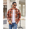 image:imageCOOFANDY Mens Flannel Shirt Jackets Quilted Lined Plaid Jacket Long Sleeve Button Down Thick Winter Outwear ShacketsOrange