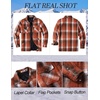 image:imageCOOFANDY Mens Flannel Shirt Jackets Quilted Lined Plaid Jacket Long Sleeve Button Down Thick Winter Outwear ShacketsOrange