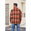 image:imageCOOFANDY Mens Flannel Shirt Jackets Quilted Lined Plaid Jacket Long Sleeve Button Down Thick Winter Outwear ShacketsOrange