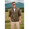image:imageCOOFANDY Mens Fleece Jacket Zip Up Lightweight Sweater Jackets Casual Warm with Pockets for Home Office HikingBrown