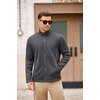 image:imageCOOFANDY Mens Fleece Jacket Zip Up Lightweight Sweater Jackets Casual Warm with Pockets for Home Office HikingDark Gray