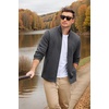 image:imageCOOFANDY Mens Fleece Jacket Zip Up Lightweight Sweater Jackets Casual Warm with Pockets for Home Office HikingDark Gray