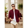 image:imageCOOFANDY Mens Fleece Jacket Zip Up Lightweight Sweater Jackets Casual Warm with Pockets for Home Office HikingRed
