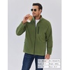 image:imageCOOFANDY Mens Fleece Jackets Full Zip Raglan Long Sleeve Lightweight Casual Outdoor Warm Jacket Coat with PocketsArmy Green