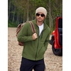 image:imageCOOFANDY Mens Fleece Jackets Full Zip Raglan Long Sleeve Lightweight Casual Outdoor Warm Jacket Coat with PocketsArmy Green