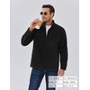 image:imageCOOFANDY Mens Fleece Jackets Full Zip Raglan Long Sleeve Lightweight Casual Outdoor Warm Jacket Coat with PocketsBlack