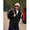 image:imageCOOFANDY Mens Fleece Jackets Full Zip Raglan Long Sleeve Lightweight Casual Outdoor Warm Jacket Coat with PocketsBlack