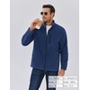 image:imageCOOFANDY Mens Fleece Jackets Full Zip Raglan Long Sleeve Lightweight Casual Outdoor Warm Jacket Coat with PocketsDark Blue