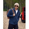 image:imageCOOFANDY Mens Fleece Jackets Full Zip Raglan Long Sleeve Lightweight Casual Outdoor Warm Jacket Coat with PocketsDark Blue