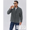 image:imageCOOFANDY Mens Fleece Jackets Full Zip Raglan Long Sleeve Lightweight Casual Outdoor Warm Jacket Coat with PocketsDark Grey