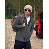 image:imageCOOFANDY Mens Fleece Jackets Full Zip Raglan Long Sleeve Lightweight Casual Outdoor Warm Jacket Coat with PocketsDark Grey