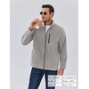 image:imageCOOFANDY Mens Fleece Jackets Full Zip Raglan Long Sleeve Lightweight Casual Outdoor Warm Jacket Coat with PocketsGrey
