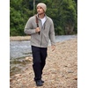 image:imageCOOFANDY Mens Fleece Jackets Full Zip Raglan Long Sleeve Lightweight Casual Outdoor Warm Jacket Coat with PocketsGrey