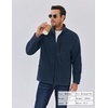 image:imageCOOFANDY Mens Fleece Jackets Full Zip Raglan Long Sleeve Lightweight Casual Outdoor Warm Jacket Coat with PocketsNavy Blue