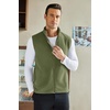 image:imageCOOFANDY Mens FullZip Polar Fleece Vest Sleeveless Jacket Casual OuterwearArmy Green