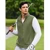 image:imageCOOFANDY Mens FullZip Polar Fleece Vest Sleeveless Jacket Casual OuterwearArmy Green