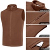 image:imageCOOFANDY Mens FullZip Polar Fleece Vest Sleeveless Jacket Casual OuterwearBaked Clay