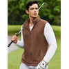image:imageCOOFANDY Mens FullZip Polar Fleece Vest Sleeveless Jacket Casual OuterwearBaked Clay