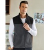 image:imageCOOFANDY Mens FullZip Polar Fleece Vest Sleeveless Jacket Casual OuterwearBlackCharcoal