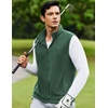 image:imageCOOFANDY Mens FullZip Polar Fleece Vest Sleeveless Jacket Casual OuterwearEvergreen