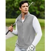 image:imageCOOFANDY Mens FullZip Polar Fleece Vest Sleeveless Jacket Casual OuterwearLight Grey