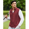 image:imageCOOFANDY Mens FullZip Polar Fleece Vest Sleeveless Jacket Casual OuterwearWine Red