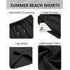 image:imageCOOFANDY Mens Hawaiian Beach Shorts Elastic Waist Drawstring Lightweight Summer Casual Shorts with PocketBlack