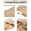 image:imageCOOFANDY Mens Hawaiian Beach Shorts Elastic Waist Drawstring Lightweight Summer Casual Shorts with PocketKhaki