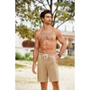 image:imageCOOFANDY Mens Hawaiian Beach Shorts Elastic Waist Drawstring Lightweight Summer Casual Shorts with PocketKhaki