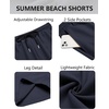 image:imageCOOFANDY Mens Hawaiian Beach Shorts Elastic Waist Drawstring Lightweight Summer Casual Shorts with PocketNavy