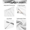 image:imageCOOFANDY Mens Hawaiian Beach Shorts Elastic Waist Drawstring Lightweight Summer Casual Shorts with PocketWhite