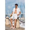 image:imageCOOFANDY Mens Hawaiian Beach Shorts Elastic Waist Drawstring Lightweight Summer Casual Shorts with PocketWhite