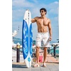 image:imageCOOFANDY Mens Hawaiian Beach Shorts Elastic Waist Drawstring Lightweight Summer Casual Shorts with PocketWhiteisland