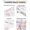 image:imageCOOFANDY Mens Hawaiian Beach Shorts Elastic Waist Drawstring Lightweight Summer Casual Shorts with PocketWhiteisland