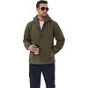 image:imageCOOFANDY Mens Hooded Softshell Jacket Waterproof Fleece Lined Windbreaker Lightweight Outdoor Hiking JacketArmy Green