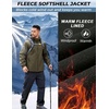 image:imageCOOFANDY Mens Hooded Softshell Jacket Waterproof Fleece Lined Windbreaker Lightweight Outdoor Hiking JacketArmy Green