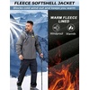 image:imageCOOFANDY Mens Hooded Softshell Jacket Waterproof Fleece Lined Windbreaker Lightweight Outdoor Hiking JacketLight Grey