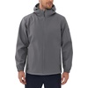 image:imageCOOFANDY Mens Hooded Softshell Jacket Waterproof Fleece Lined Windbreaker Lightweight Outdoor Hiking JacketLight Grey