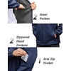 image:imageCOOFANDY Mens Hooded Softshell Jacket Waterproof Fleece Lined Windbreaker Lightweight Outdoor Hiking JacketNavy