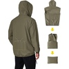 image:imageCOOFANDY Mens Light Rain Jacket with Hood Packable Waterproof Raincoat Golf Rain Gear Travel Hiking WindbreakerArmy Green