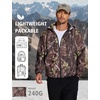image:imageCOOFANDY Mens Light Rain Jacket with Hood Packable Waterproof Raincoat Golf Rain Gear Travel Hiking WindbreakerCamo Woodland