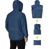 image:imageCOOFANDY Mens Light Rain Jacket with Hood Packable Waterproof Raincoat Golf Rain Gear Travel Hiking WindbreakerNavy Blue