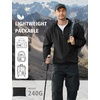 image:imageCOOFANDY Mens Light Rain Jacket with Hood Packable Waterproof Raincoat Golf Rain Gear Travel Hiking WindbreakerSolid Black