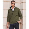 image:imageCOOFANDY Mens Lightweight Bomber Jackets Stand Collar Windbreaker Softshell Jacket Zip Up Coat for Fall OutdoorArmy Green