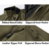 image:imageCOOFANDY Mens Lightweight Bomber Jackets Stand Collar Windbreaker Softshell Jacket Zip Up Coat for Fall OutdoorArmy Green