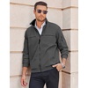 image:imageCOOFANDY Mens Lightweight Bomber Jackets Stand Collar Windbreaker Softshell Jacket Zip Up Coat for Fall OutdoorDark Gray