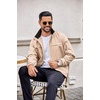 image:imageCOOFANDY Mens Lightweight Bomber Jackets Stand Collar Windbreaker Softshell Jacket Zip Up Coat for Fall OutdoorKhaki