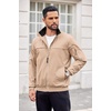 image:imageCOOFANDY Mens Lightweight Bomber Jackets Stand Collar Windbreaker Softshell Jacket Zip Up Coat for Fall OutdoorKhaki