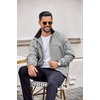 image:imageCOOFANDY Mens Lightweight Bomber Jackets Stand Collar Windbreaker Softshell Jacket Zip Up Coat for Fall OutdoorLight Gray